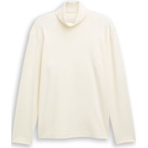 Tom Tailor - Shirt - Gardenia White - Lange Mouwen - Met Col