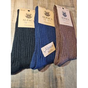 3 Paar - Alpaca Wollen Sokken - Maat 44-47 - Wintersokken - Voorjaarssokken - Thermosokken - Vrijetijdssokken