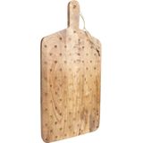 Clayre & Eef Decoratie snijplank 25x50x2 cm Bruin Hout Hartjes Borrelplank