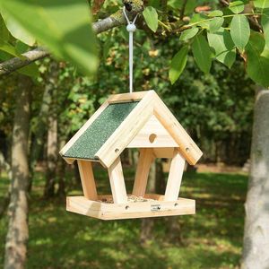 Vogelvoederhuis: vogelvoederhuisje bouwset van echt hout, om op te hangen, 13-delig (vogelhuis voederhuis bouwpakket)