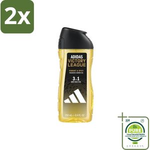 Adidas Shower Gel Victory League 250 ml - Voordeelverpakking - 2 stuks - Douchegel - 3-in-1