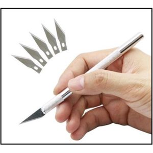 Scalpelmes Met 5 Mesjes | RVS | Scalpelmesjes | Scalpelmessen | Hobbymes | Chirurgisch Mesje