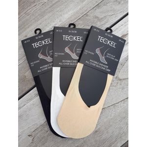 TEckel - Invisible sneaker All Over Silicone 10 paar - beige – Footies Multipack Kousenvoetje Maat 39-42