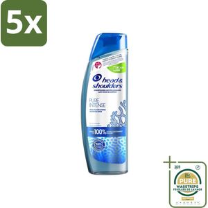 5 x Head & Shoulders - Anti-Roos Shampoo - Pure Intense - Hoofdhuid Detox - 250 ml - Grootverpakking - Anti-roos Shampoo - Hoofdhuid Detox - Schuppenbestrijding - Schone Hoofdhuid - Gezonde Hoofdhuid