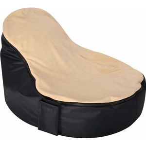 Baby zitzak 'Dinga' Beige (Wit / Ecru) | Baby | 2x wasbare hoes | Waterbestendig | Dubbel gestikt | Gevuld met Flexipearl® | Sit&Joy®