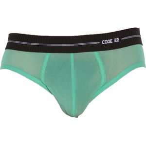 CODE 22 Sheer Mesh Brief Green - MAAT S - Heren Ondergoed - Slip voor Man - Mannen Slip