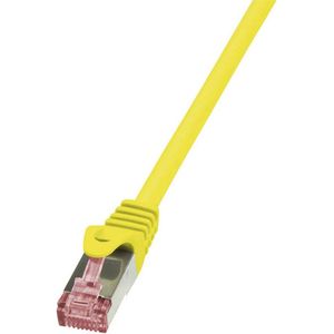 LogiLink CQ2097S RJ45 Netwerkkabel, patchkabel CAT 6 S/FTP 10.00 m Geel Vlambestendig, Snagless 1 stuk(s)