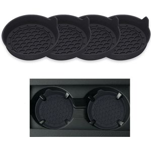 4 stuks Autoonderzetter - Autobekerhouders - Onderzetter - Siliconen autoonderzetter - 8cm - Universele bekerhouder - Auto-interieuraccessoires - Zwart
