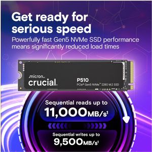 Crucial - P510 - SSD - 1000 GB - M.2 2280 - PCIe Gen5 NVMe