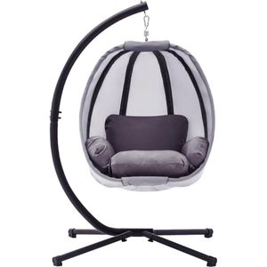 Hangstoel Cocoon - Egg Hangstoel – Hang Stoel Met Standaard – Egg Chair Inclusief Kussens – Voor Binnen Of Buiten – Hangstoelen - Gewicht tot 150 Kg