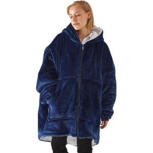 Capuchontrui deken hoodie - oversized warme fleece pullover voor dames