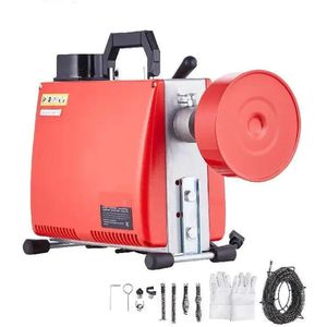 Elektrische Afvoerreiniger - Ontstoppingsmachine - 250W - Met 7 Freeskoppen en 2 Stalen Kabels