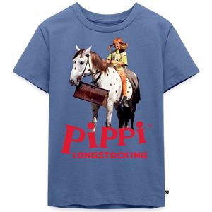 Pippi Longstocking Pippi Rijdt Op Kleine Witte Premium T Shirt Kinderen