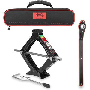 Schaarkrik met Ratelsysteem en Rubber Pad - 0,8 Ton Capaciteit