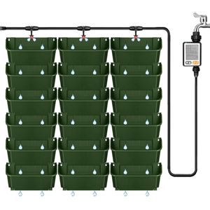 Verticale Tuin met Watersysteem - Verticale Moestuin - Plantenbak – Plantentoren – Moestuinbakken – Kweekbak – Automatisch Irigratiesysteem – 36 Kweekbakken