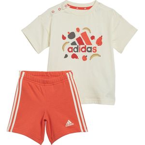 adidas Sportswear Essentials Allover Print T-shirt Set Kids - Kinderen - Beige- 98