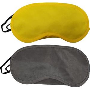 Slaapmaskers Donker Grijs & Geel - 2 Stuks - Thuis - Slaapmasker - Onderweg - Vliegtuig - Festival - Slaapcomfort - oDaani