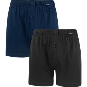 SCHIESSER Boxershorts Multipack boxer (2-pack) - heren boxershorts jersey zwart/donkerblauw - Maat: 4XL