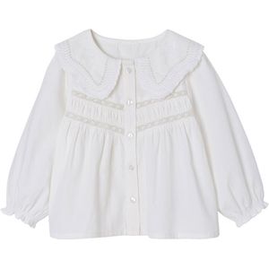 Vertbaudet - Babyblouse - Popeline - Met Geborduurd Sierkraagje - Lange Mouwen