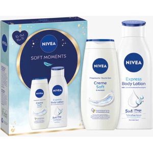 NIVEA - Soft Moments - Geschenkset - Inclusief Bodylotion en Douchegel - 400 ml en 250 ml