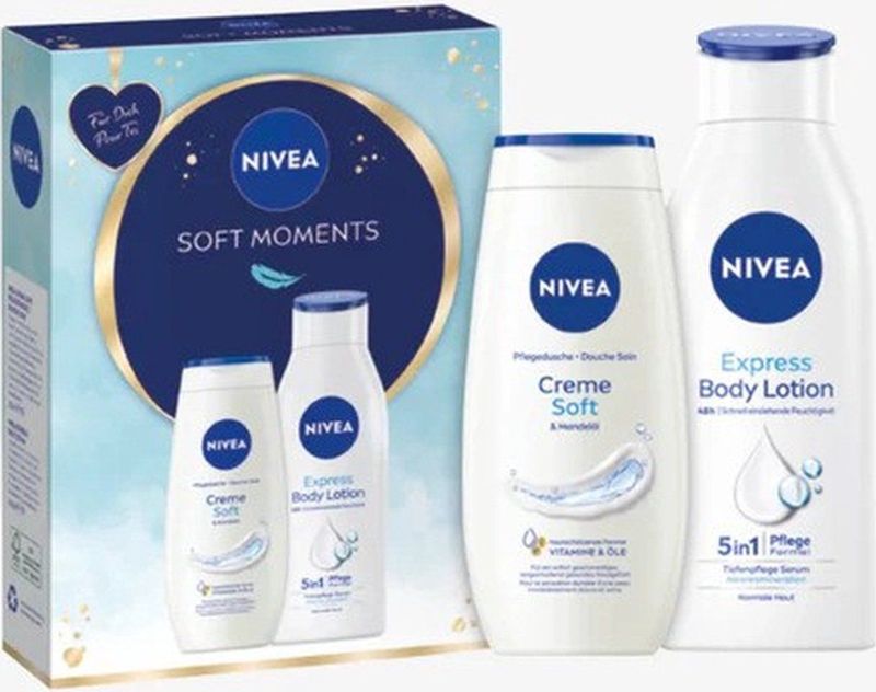 NIVEA - Soft Moments - Geschenkset - Inclusief Bodylotion en Douchegel - 400 ml en 250 ml