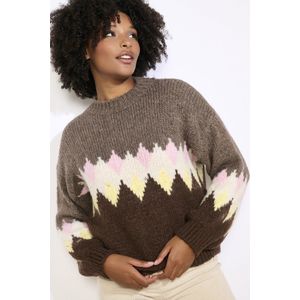 LolaLiza Trui N Winterja 04007117 3720 Chocolate/vanille Dames Maat - S