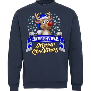 Kersttrui Heerenveen | Foute Kersttrui Dames Heren | Kerstcadeau | SC Heerenveen supporter | Navy | maat 116/128