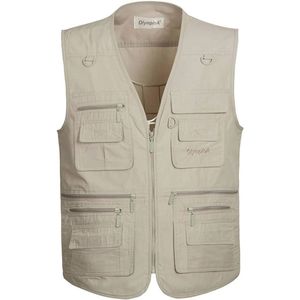 Multifunctionele Outdoor Bodywarmer voor Mannen - Lichtgewicht Zomer Vest met Meerdere Zakjes voor Safari, Werk, Vissen, Jagen, Trekking en Sneldrogende Ademend Jack