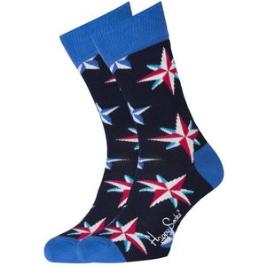 Happy Socks Nautical Star Sokken - Blauw - Maat 41-46