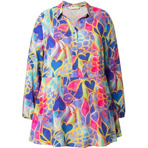 MIAMODA MIAMODA - Dames - Blouse A-lijn mozaïek-patroon lange mouwen - Multicolor - Maat 42
