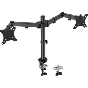Ergonomische Dubbele Monitorstandaard voor 13-32 Inch Schermen - In Hoogte Verstelbare Armbeugel met Volledige Artiulatie