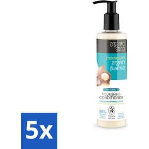 5 x Organic Shop - Conditioner Argan & Amla - Hydraterend en Verzorgend - 280 ml - Gekleurd Haar - Conditioner - Glans - Voeding - Bescherming