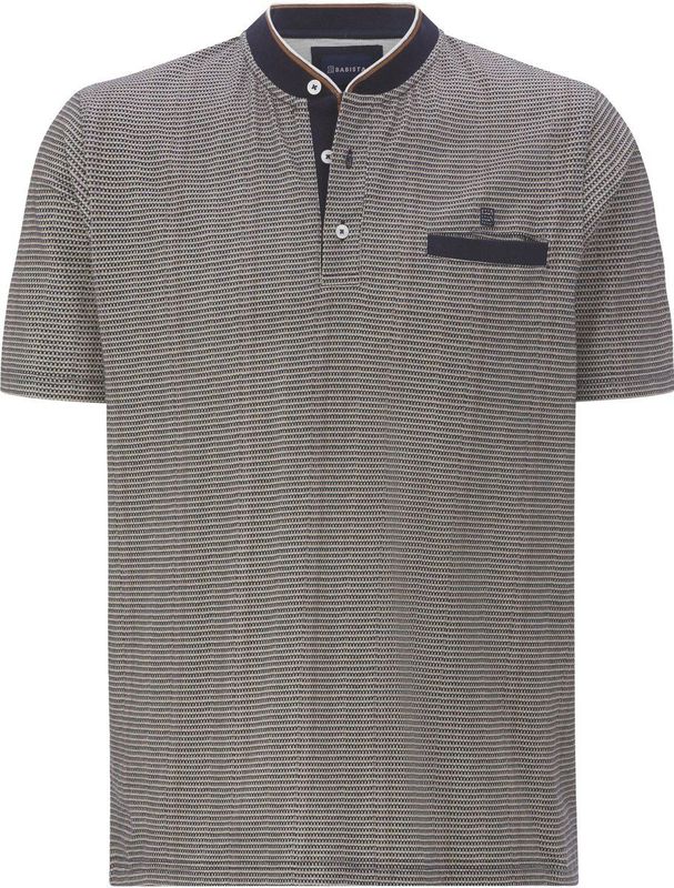 JORIN - JORIN - T-shirt - Bruin - Serafino Halslijn, Jacquardpatroon, Mercerisatie