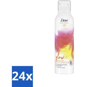 Dove Douche- & Scheerschuim - Bath Therapy - Glow - Bloedsinaasappel & Rabarber - 200 ml - Voordeelverpakking - 24 stuks