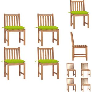 vidaXL Tuinstoelen - Set van 4 - Massief Teakhout Tuinstoelen Set - Teakwood - Tuinset - Buitendecoratie - Lounge Stoel