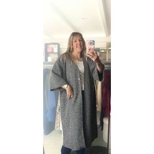 Vest - Lang - Oversized - Fluffy - Long - Plus size - Grijs