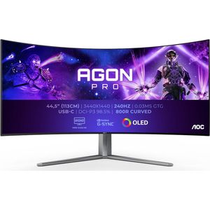 AOC AGON PRO AG456UCZD - Ultrawide QHD Gaming Monitor - USB-C 90w - 240hz - 45 inch