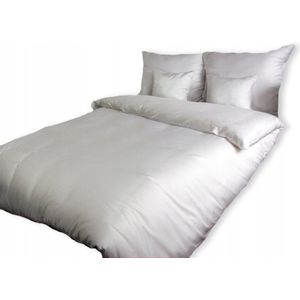 Premium Katoen satijn beddengoed 140x200 cm, wit, 2-delig