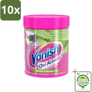 10 x Vanish Oxi Action - Extra Hygiene - Vlekkenverwijderaar Poeder - Zonder Bleek - Gekleurde Was - 470 Gram - Grootverpakking - Vlekkenverwijderaar - Waspoeder - Gekleurde Was - Hygiënische Was - Vlekken Verwijderen