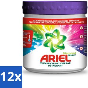 12 x Ariel Vlekverwijderaar Diamond Bright Gekleurde Was 500 gr - Vlekkenverwijderaar - Waspoeder - Gekleurde Was - Ariel Diamond Bright - Vlekken Verwijderen