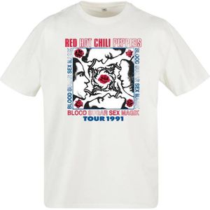 Mister Tee Red Hot Chili Peppers - Tour 1991 Oversize Heren T-shirt - XL - Wit/Multicolours