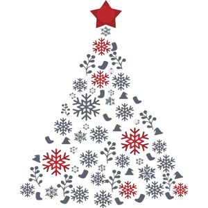 Kerstdecoratie - Raamsticker - Design kerstboom 50 cm