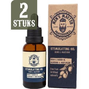 Men's Master Stimulating Beard Oil 2 Stuks Voordeelverpakking - Verzorgende Baardolie met Vitamine E - Hydrateert en Stimuleert Baardgroei - 2 x 30ml