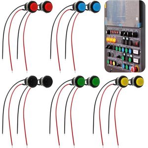 Mini ronde tijdelijke drukknop voorbedraad 16mm drukknop 2 pin ronde drukknopschakelaar voor auto boot Arduino DIY - 3V-6V-12V-24V