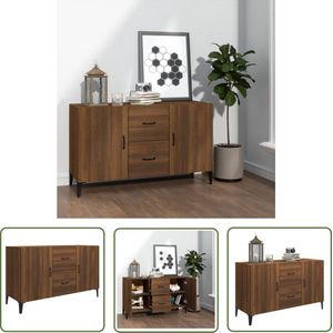 The Living Store Dressoir Blueberry - Buffetkast - 100 x 36 x 60 cm - Bruineiken