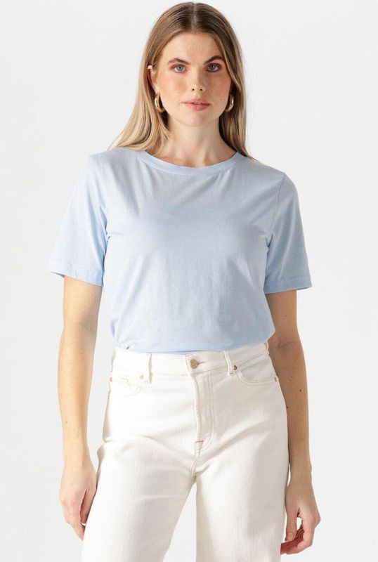 CC Heart Regular Shirt Tops & T-shirts Dames - Shirt - Lichtblauw - Maat XS