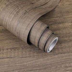 Allecto plus - Zelfklevend behang met bruin hout effect - 40x300cm - Voor kasten en meubels renovatie