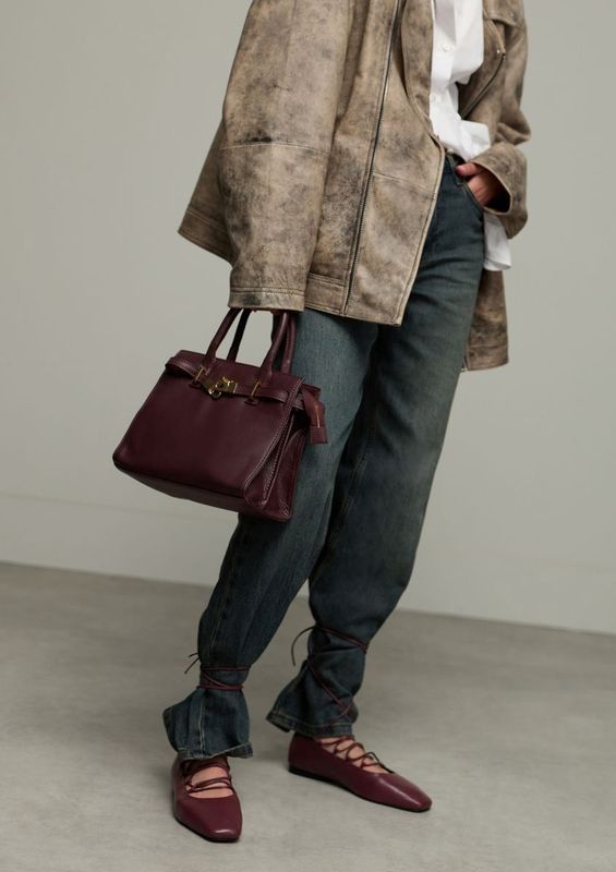 Sacha - Ballerina's - Bordeaux - Leren