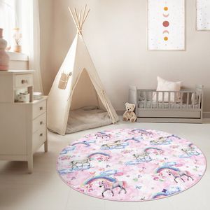Kinderkamer Vloerkleed Rond Tapijt|Educatieve kindertapijten|Antislip Kindervloerkleed|Kinderen Tapijt Decor|Speelkleed|Kleurrijk kindervloerkleed|Fantasiewereld