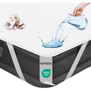 Komfortec - Waterdichte Matrasbeschermer - 90x200 cm - Katoen - Ademende Matrashoes - Anti-allergie